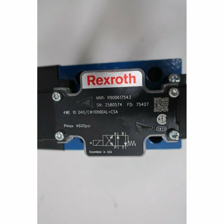 Rexroth 4600PSI 120V-AC HYDRAULIC SOLENOID VALVE 4WE 10 D40/CW110N9DAL=CSA